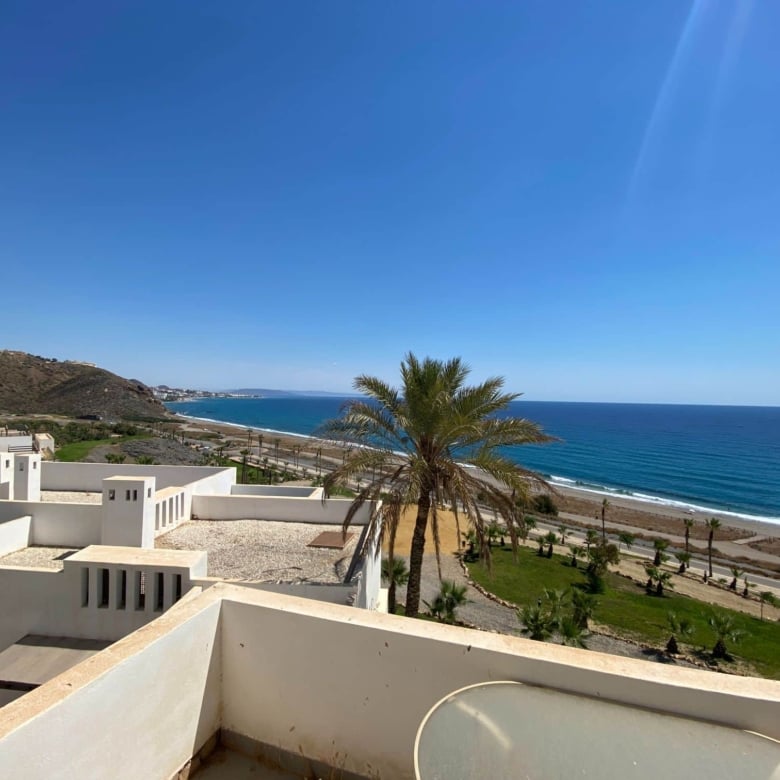Frontline sea view penthouse terrace in Playa Macenas Mojácar overlooking the Mediterranean Sea
