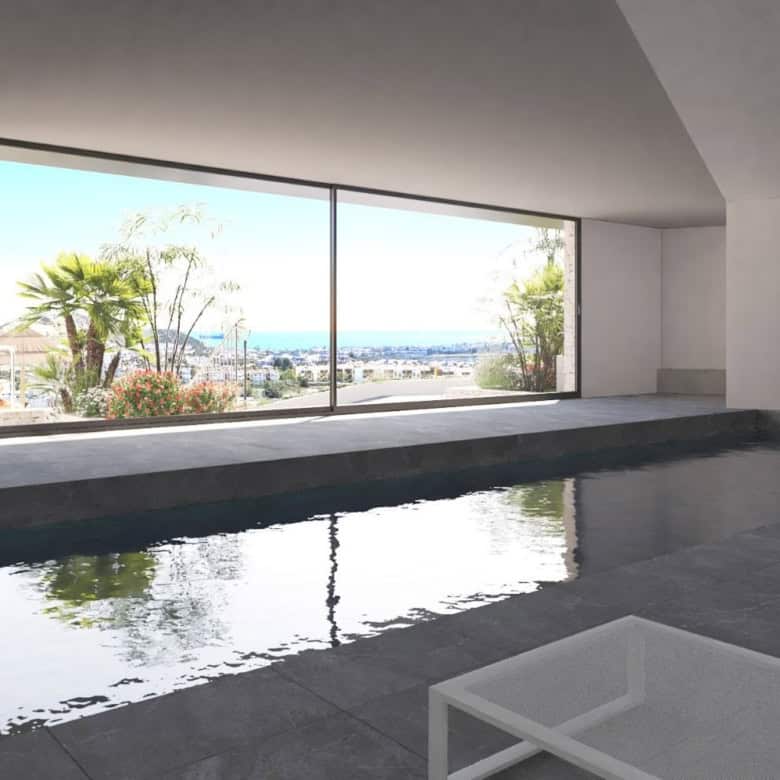 Sea view terrace of modern 3 bedroom apartment in Vera Playa