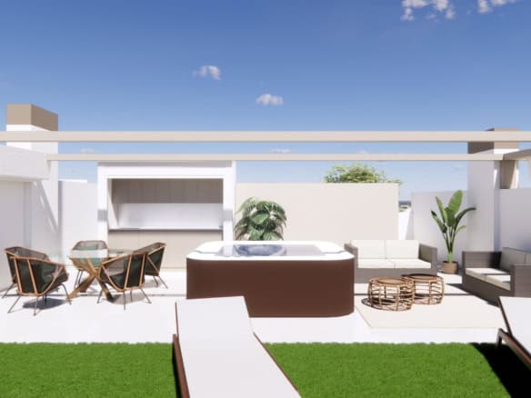New build bungalow apartment with rooftop solarium in Pilar de la Horadada Costa Blanca