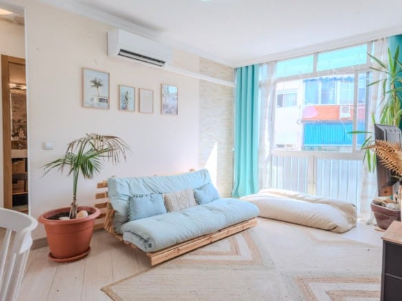 Bright renovated 3 bedroom apartment living room in Fuengirola Costa del Sol